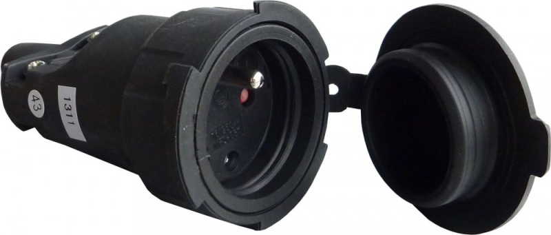 Emos Gumová zásuvka pro prodlužovací kabel černá