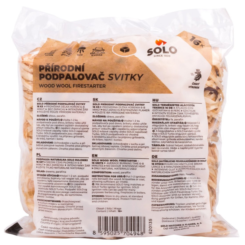 Solo Přírodní podpalovač svitky