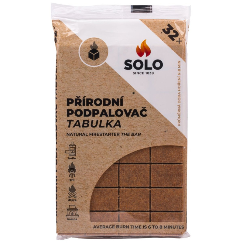 Solo Přírodní podpalovač tabulka