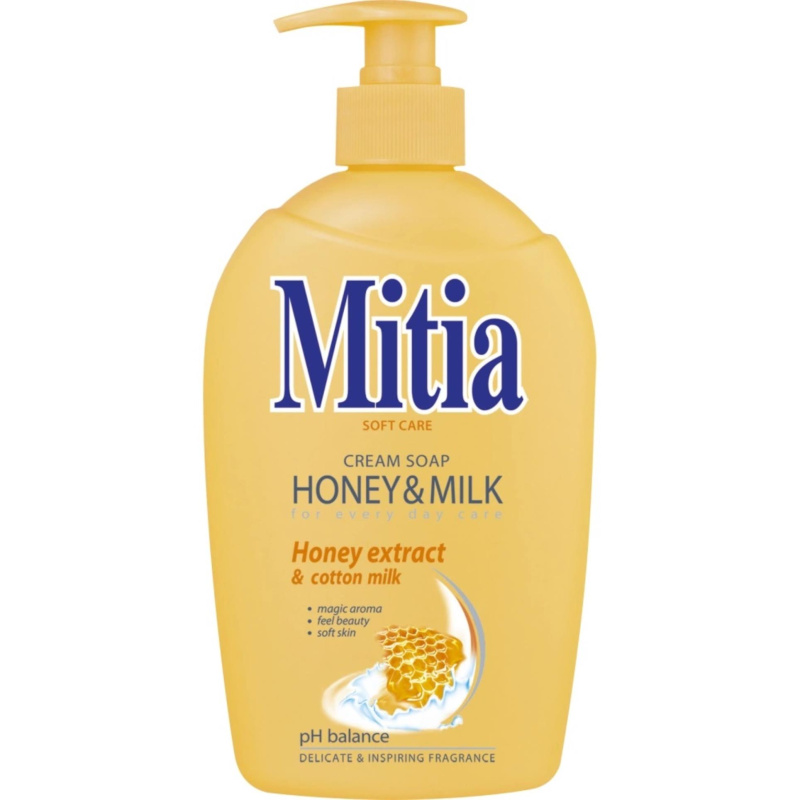 Tekuté mýdlo Mitia - honey & milk, 500 ml