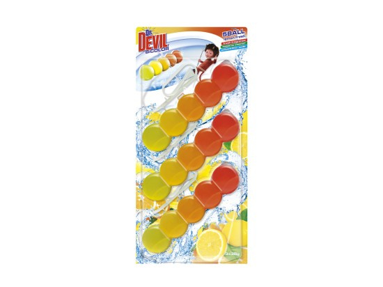 Dr. Devil BiColor 5Ball- WC blok - Lemon Fresh