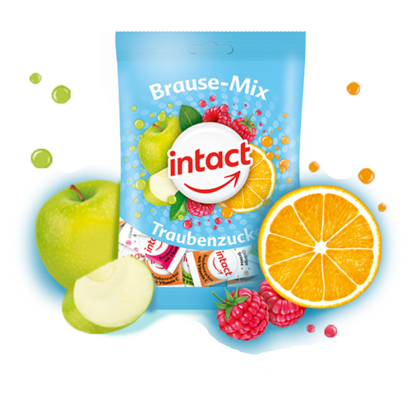INTACT Šumivé pastilky BRAUSE-MIX s vitamínem C sáček 100 g