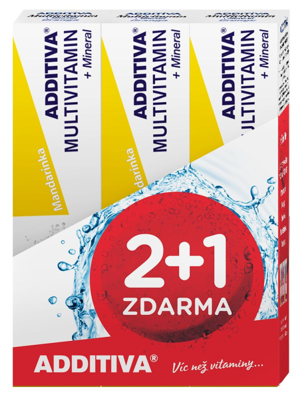 ADDITIVA sada multivitamin 2+1 mandarinka šumivé tablety 3 x 20 ks