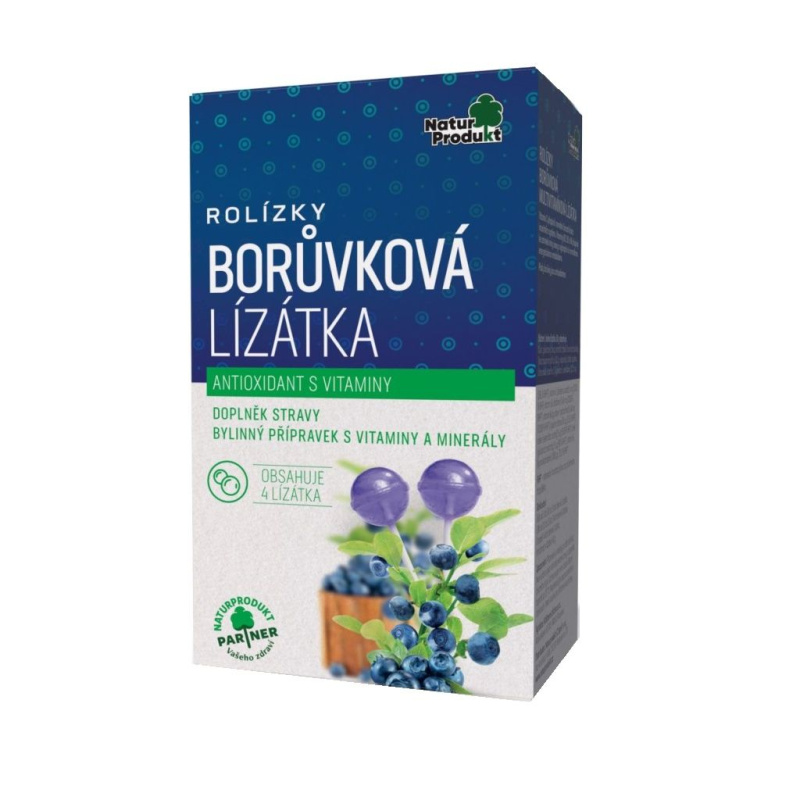 NATURPRODUKT Rolízky borůvková lízátka multivitamin 4 ks