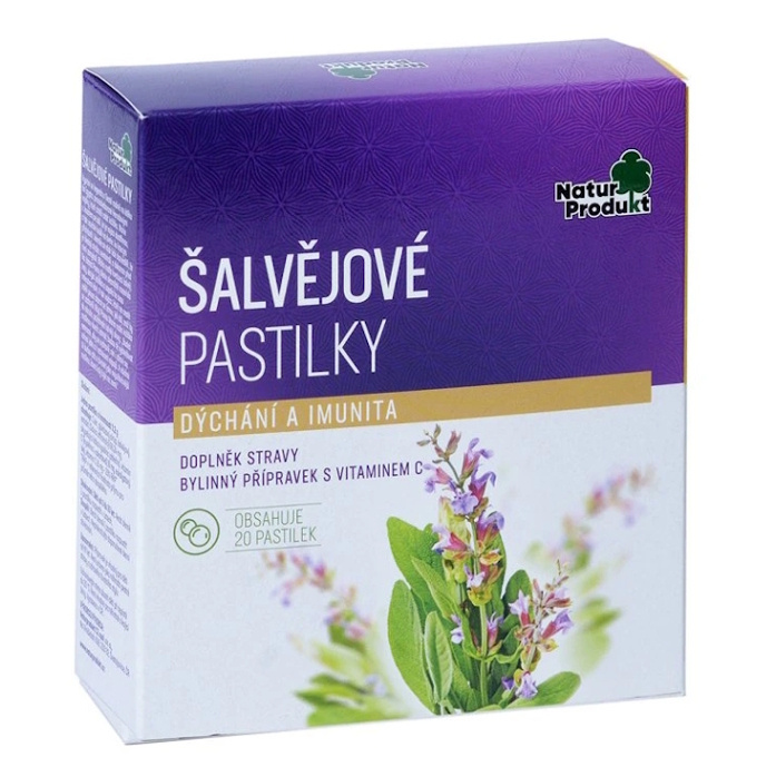 NATURPRODUKT Šalvějové pastilky 20 kusů