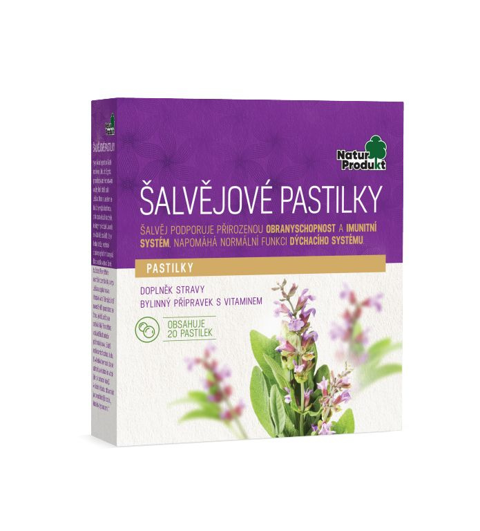NATURPRODUKT Šalvějové pastilky 20 kusů