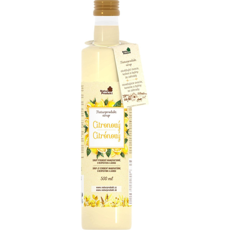 Naturprodukt Sirup citrónový sklo