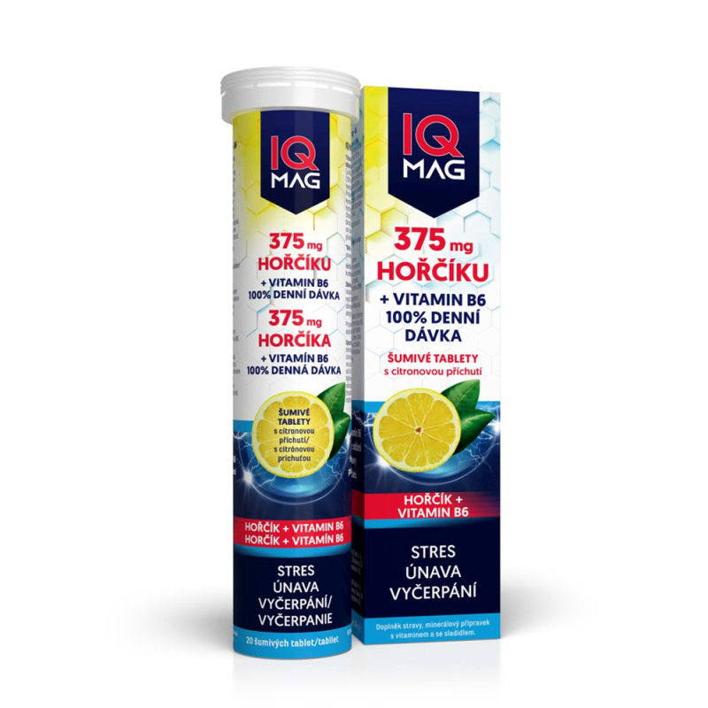 IQ MAG hořčík 375 mg + B6 20 šumivých tablet