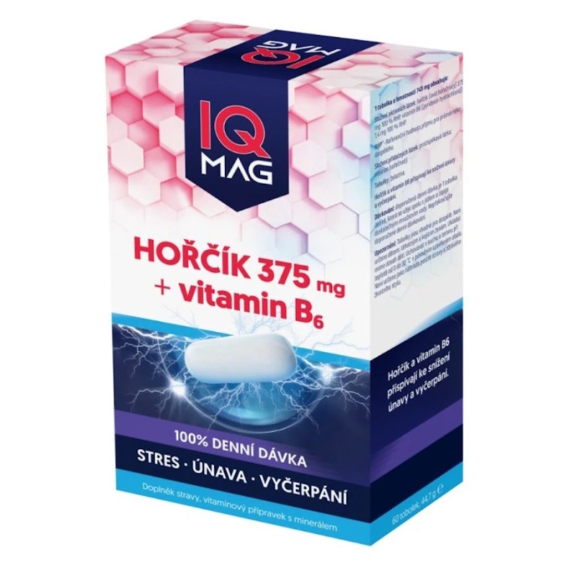 IQ MAG hořčík 375 mg + B6 60 kapslí