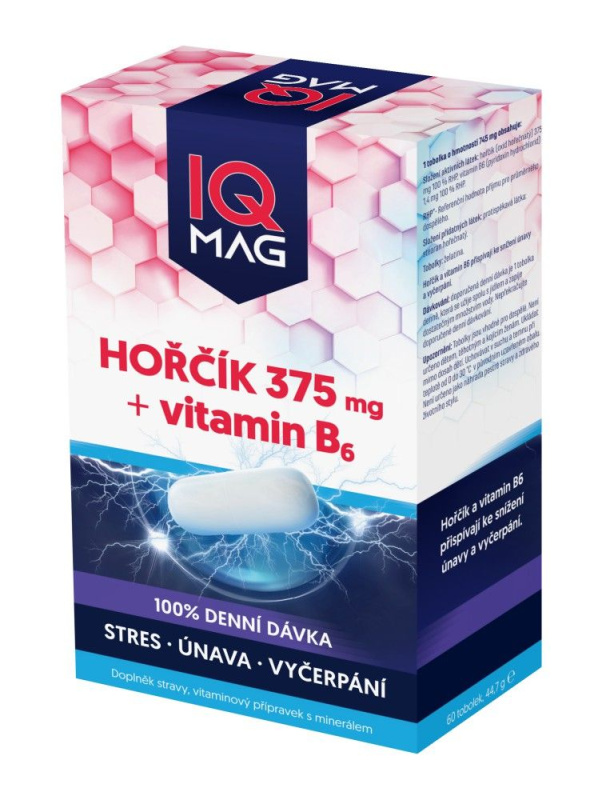 IQ MAG hořčík 375 mg + B6 60 kapslí