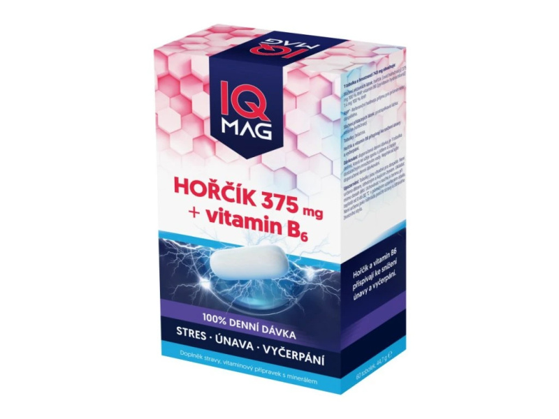 IQ MAG hořčík 375 mg + B6 60 kapslí