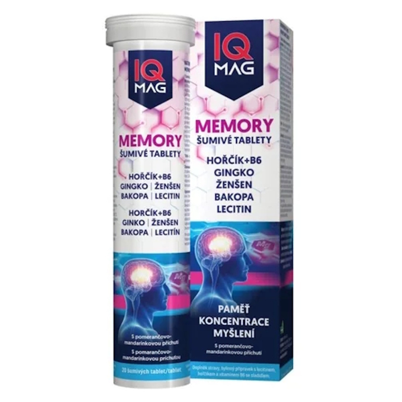 IQ MAG Memory pomeranč mandarínka 20 šumivých tablet