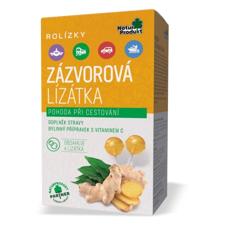 NATURPRODUKT Rolízky zázvorová lízátka 4 ks