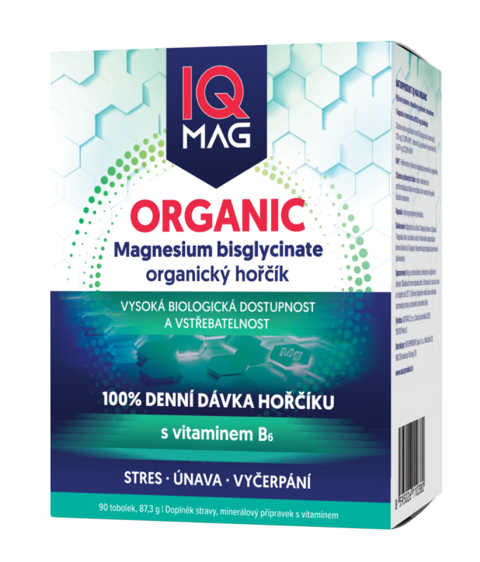 IQ MAG Organic magnesium + B6 organický hořčík 90 tobolek