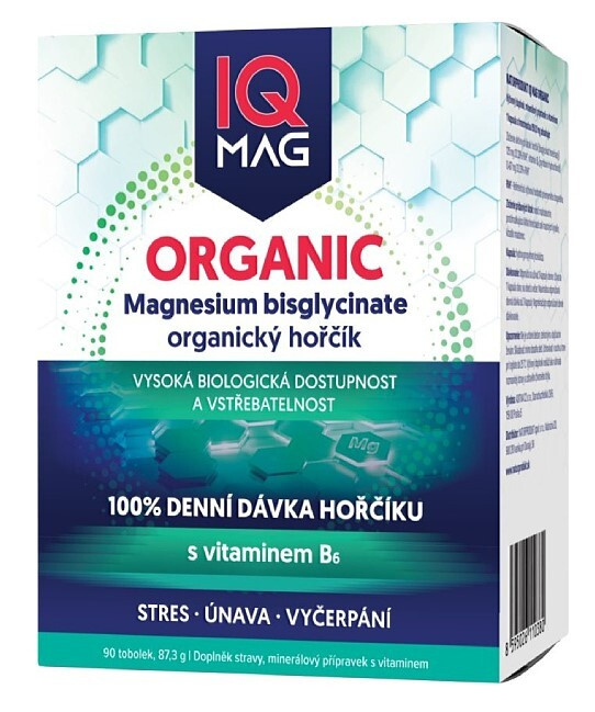 IQ MAG Organic magnesium + B6 organický hořčík 90 tobolek