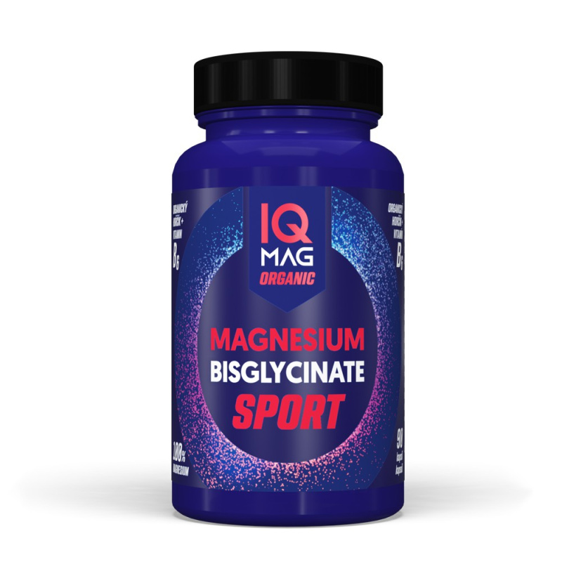 IQ MAG Sport organický hořčík bisglycinát + B6 90 tobolek
