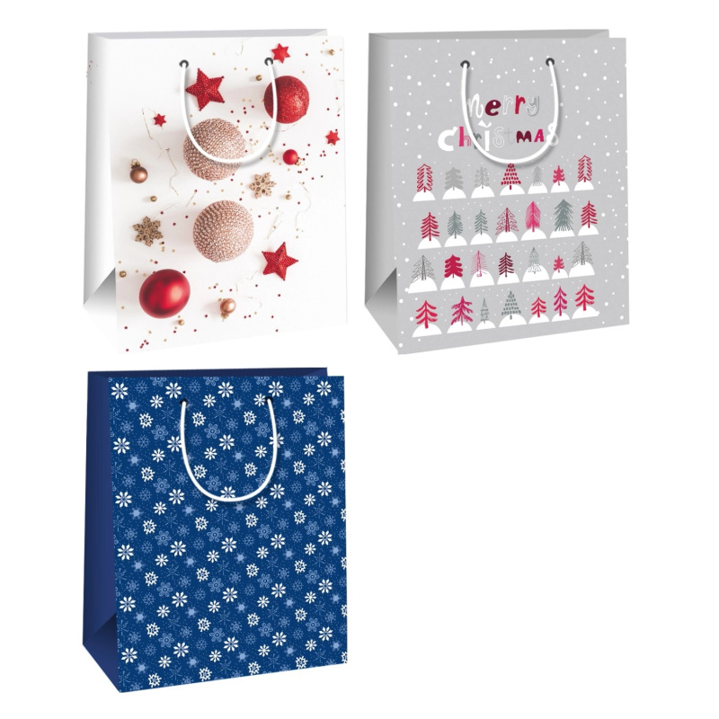 Ditipo Vánoční taška na dárky M, různé motivy, 22,7 x 18 x 10 cm