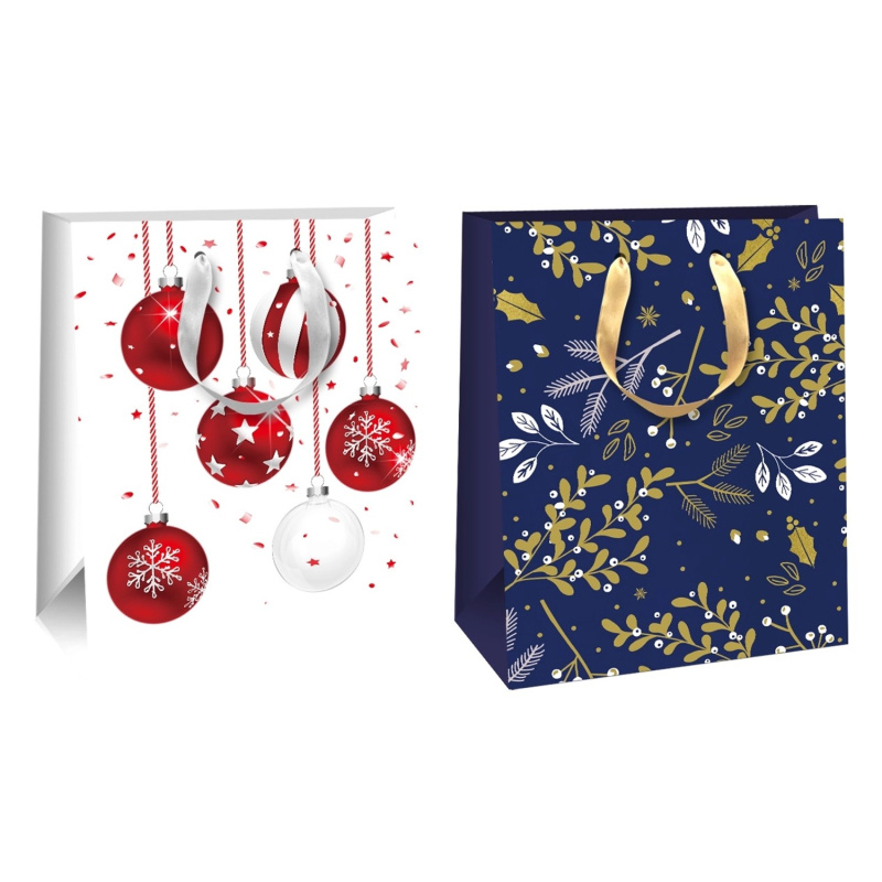 Ditipo Vánoční taška na dárky QC Glitter, různé motivy, 227 x 180 x 100 mm