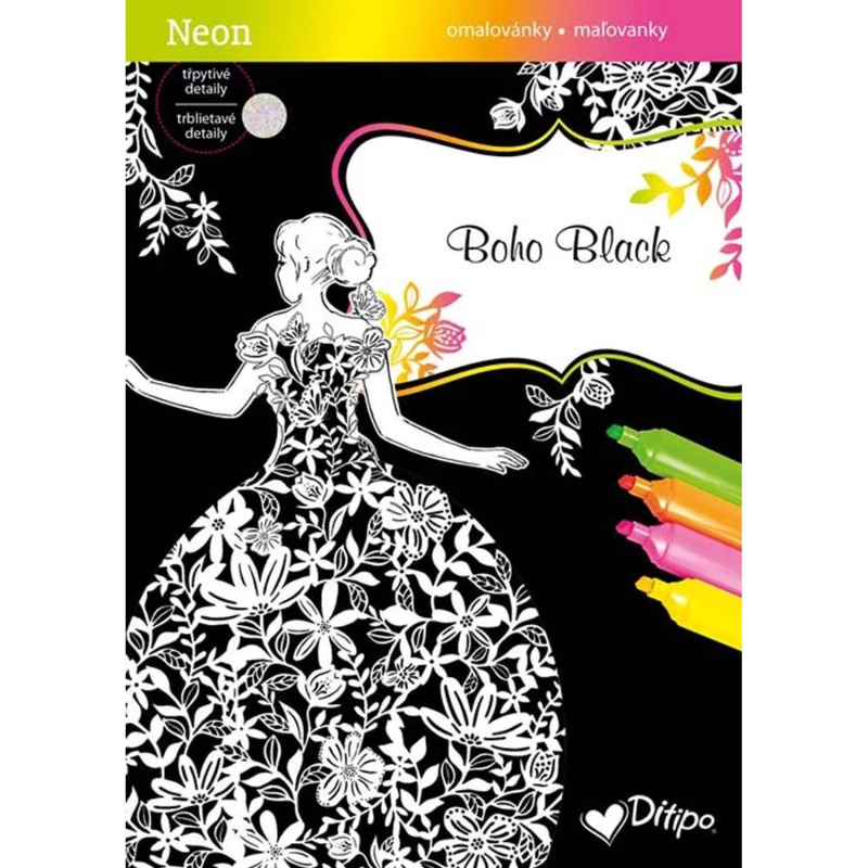 Třpytivé omalovánky - Boho Black