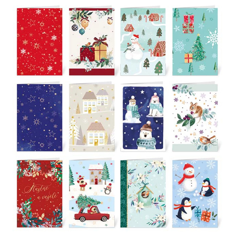 Ditipo Vánoční štítky na dárky, různé druhy, 6 ks