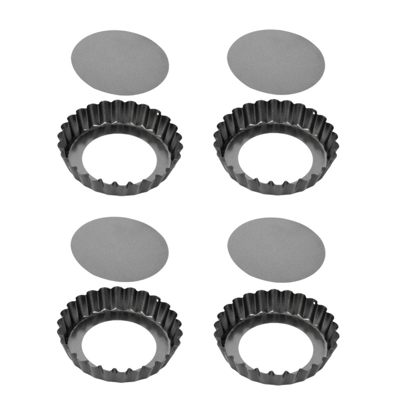 Forma s vlnitým okrajem a odnímatelným dnem DELÍCIA ø 10 cm, 4 ks