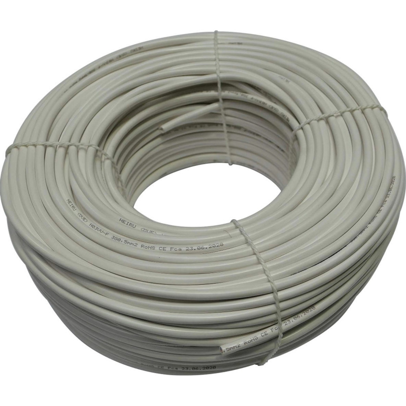 Silový kabel H03VV-F 3Gx0,5, bílá - metráž