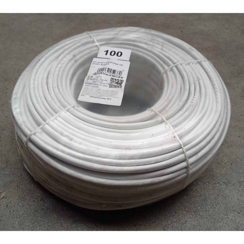 Sdělovací kabel SYKFY, bílý, 10 x 0,5 mm - metráž