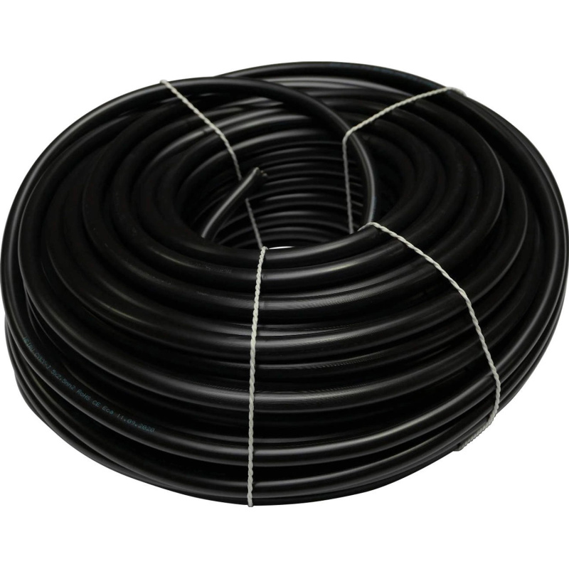 Silový kabel kulatý CYKY-J 5x2,5 mm, černá - metráž