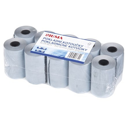 SIGMA Kotoučky pokladní termocitlivé Blue4est 57/40/12 10 ks
