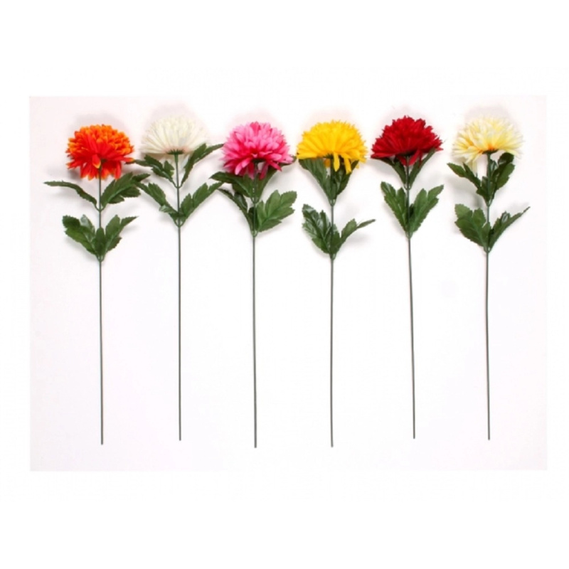 Květina chryzantéma - květ podzim, různé barvy, pr. 8,5 x 40 cm