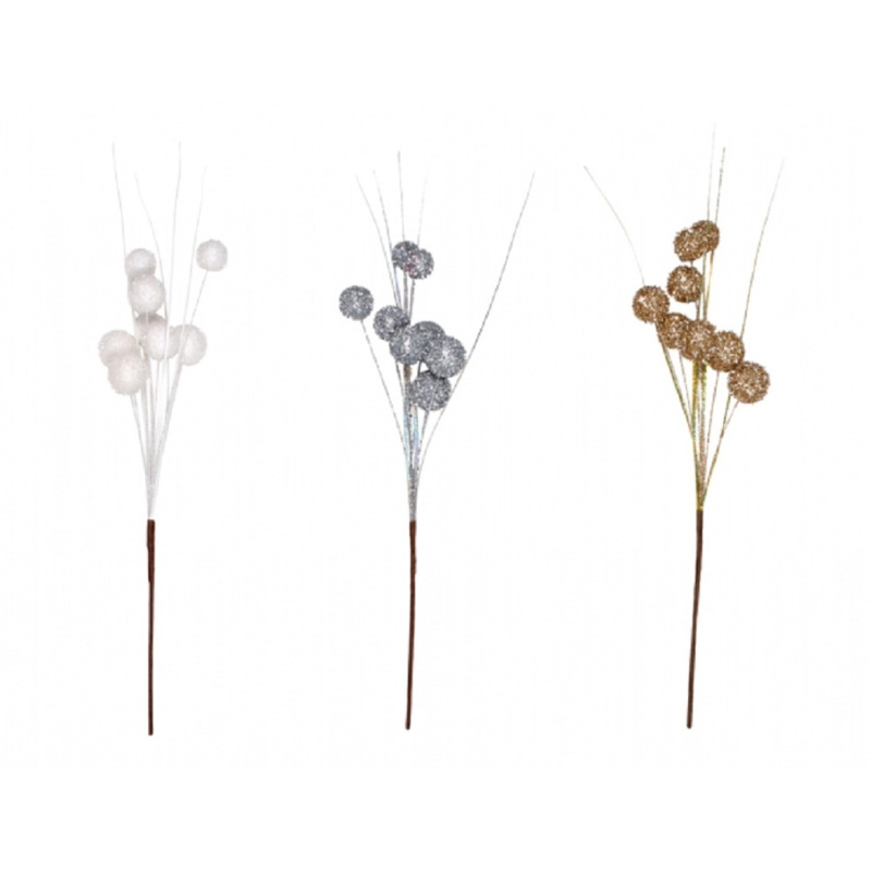 Větvička bělotrn Vánoce, různé barvy, 64 cm