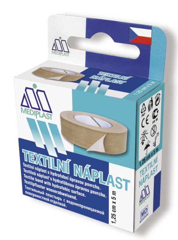 MEDIPLAST Náplast tkaná cívková 1.25 cm x 5 m