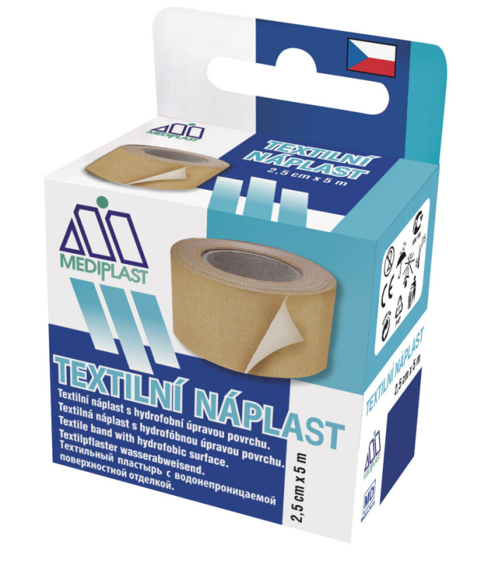 Náplast Mediplast 2.5 cmx5 m tkaná cívková