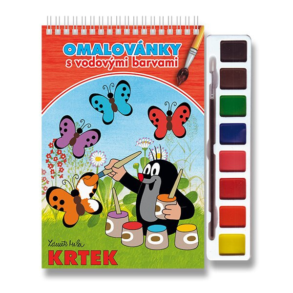 Krtek Omalovánky s vodovými barvami a štětcem Miler Zdeněk