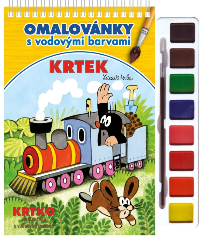 Omalovánky s barvami a štětcem Krtek 2
