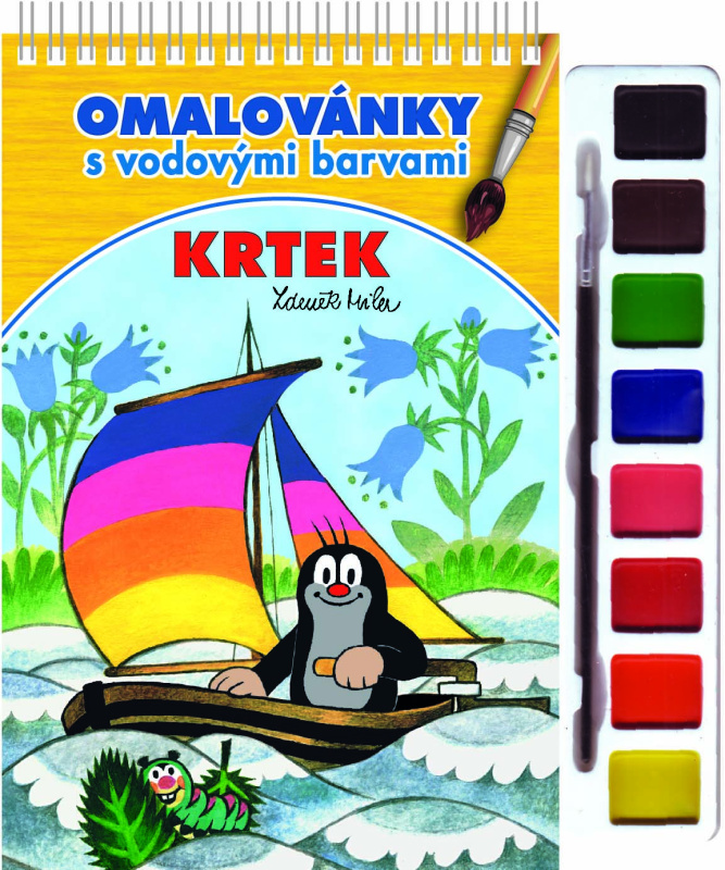 Omalovánky s barvami a štětcem Krtek 2