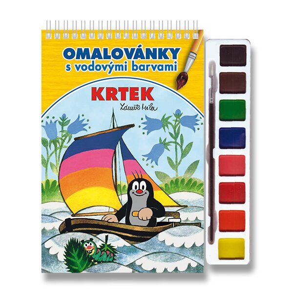 Omalovánky s barvami a štětcem Krtek 2