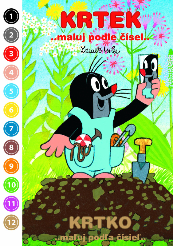 Krtek Maluj podle čísel Omalovánky A5 Zdeněk Miler