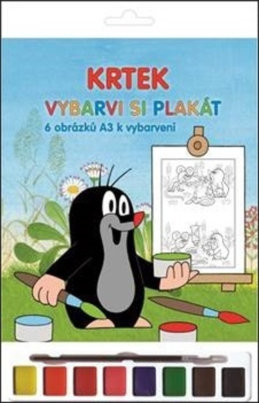 Krtek: Vybarvi si plakát (S barvami + štětcem) - kniha z kategorie Omalovánky