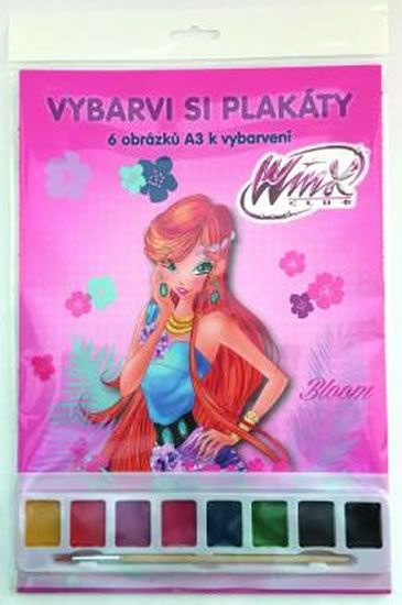 Winx Club fashion: Vybarvi si plakát (S barvami + štětcem) - kniha z kategorie Omalovánky
