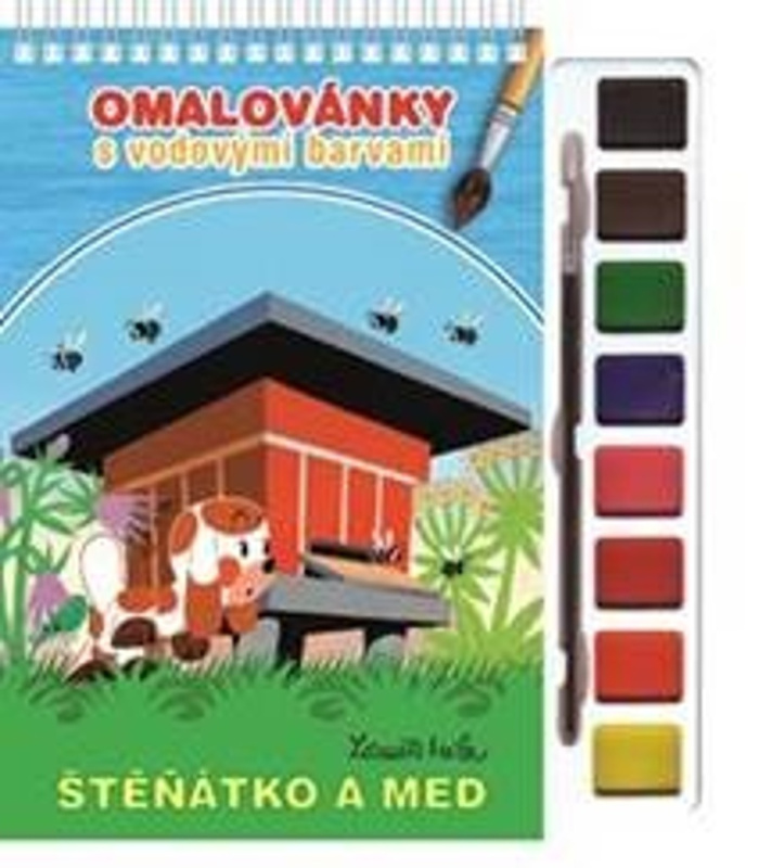 Štěňátko a med (Omalovánky s vodovými barvami a štětcem) - kniha z kategorie Omalovánky