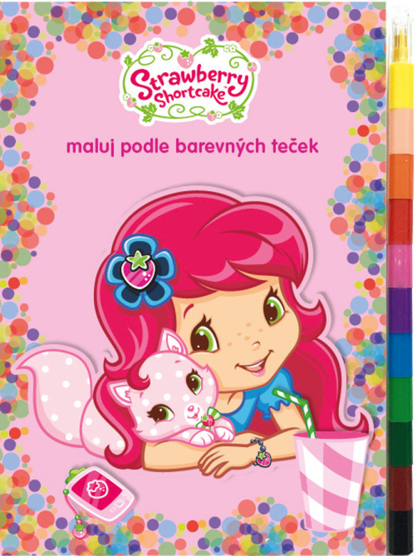 Strawberry - Maluj podle barevných teček + maxi voskovky - kniha z kategorie Omalovánky