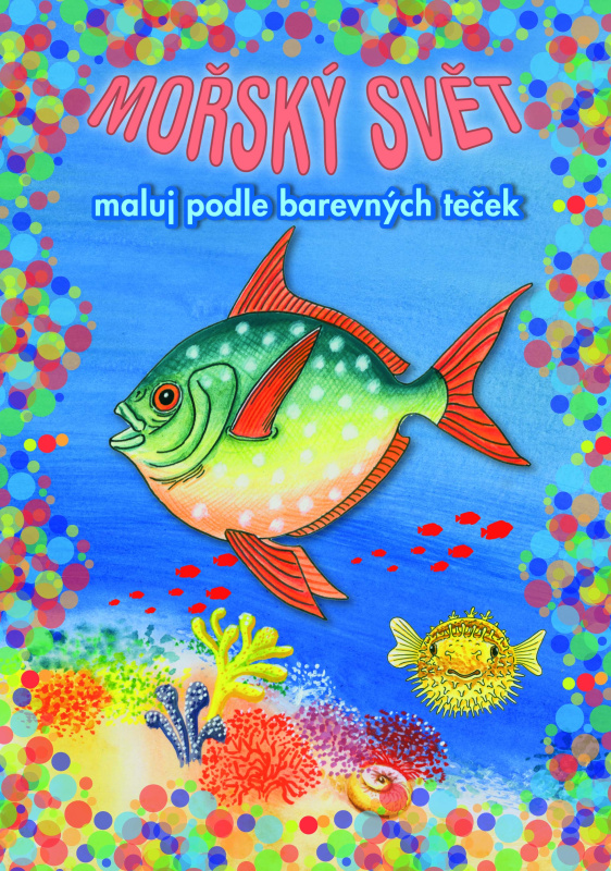 Mořský svět - Maluj podle barevných teček + MAXI voskovka
