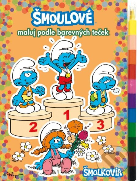 Šmoulové Maluj podle barevných teček MAXI voskovka