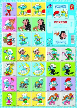 Pexeso Šmoulové papírová hra