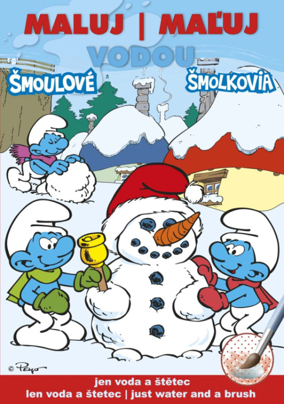 Omalovánky Maluj vodou A5 – Šmoulové zimní