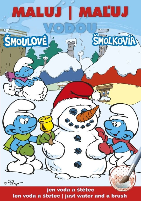 Omalovánky Maluj vodou A5 – Šmoulové zimní