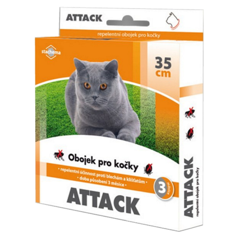 Attack obojek antiparazitární kočka 35 cm