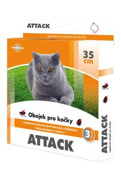Attack obojek antiparazitární kočka 35 cm