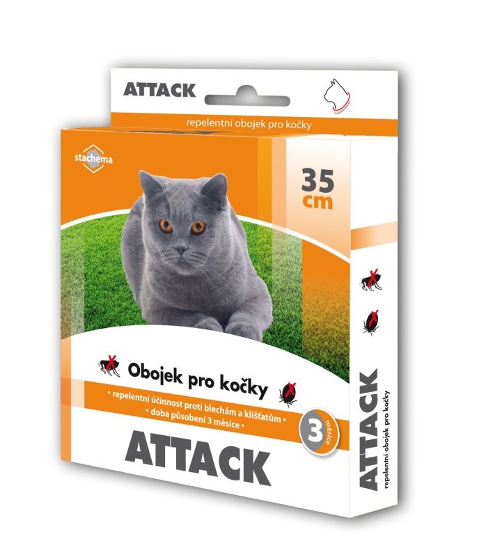 Attack obojek antiparazitární kočka 35 cm